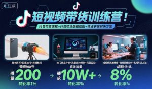 短视频带货训练营，抖音带货课程+抖音带货数据挖掘+精准获客解决方案-柯南聊项目