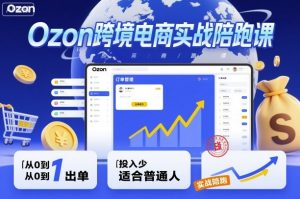 Ozon跨境电商实战陪跑课，教你从0到1出单，投入少适合普通人-柯南聊项目