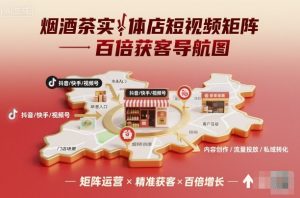 烟酒茶实体店短视频矩阵百倍获客导航图-柯南聊项目