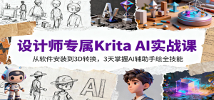 设计师专属Krita AI实战课：从软件安装到3D转换，3天掌握AI辅助手绘全技能-柯南聊项目