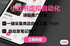 小红书虚拟自动化项目，一键采集商品自动上架，自动发笔记推广-柯南聊项目