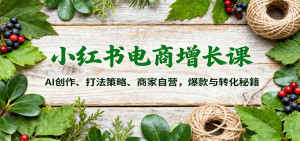 小红书电商增长课：AI创作、打法策略、商家自营，爆款与转化秘籍-柯南聊项目
