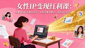 女性IP变现红利课：从赛道分析到商业闭环，手把手教IP孵化，年利润100万-柯南聊项目