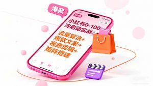小红书0-100冷启动实战:流量算法+爆款选品+爆款文案+视频剪辑+矩阵搭建-柯南聊项目