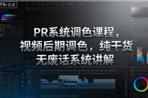PR系统调色课程，视频后期调色，纯干货无废话系统讲解-柯南聊项目