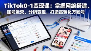 TikTok0-1变现课：掌握网络搭建、账号运营、分销变现，打造高转化万粉号-柯南聊项目