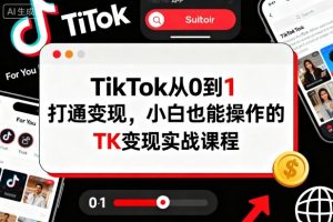 TikTok从0到1打通变现,小白也能操作的TK变现实战课程-柯南聊项目