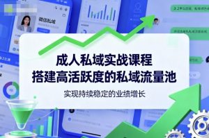 成人私域实战课程，搭建高活跃度的私域流量池，实现持续稳定的业绩增长-柯南聊项目