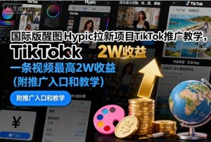 国际版醒图Hypic拉新项目TikTok推广教学，一条视频最高2W收益(附推广入口和教学)-柯南聊项目