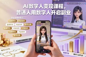 AI数字人变现课程，普通人用数字人开启副业-柯南聊项目