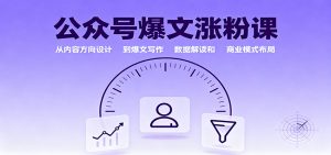 公众号爆文涨粉课：从内容方向设计到爆文写作，数据解读和商业模式布局-柯南聊项目