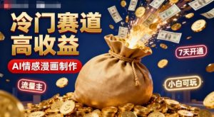 公众号冷门赛道，用AI做情感漫画，7天开通流量主，操作简单，小白可玩-柯南聊项目