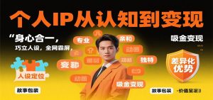 个人IP从认知到变现，身心合一，巧立人设，全网霸屏，吸金变现-柯南聊项目