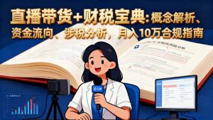 直播带货+财税宝典：概念解析、资金流向、涉税分析，月入10万合规指南-柯南聊项目