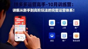 拼多多运营高手-10月训练营：讲解从新手到高阶玩法的完整运营体系！-柯南聊项目