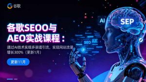 谷歌SEO与AEO实战课程：通过AI技术实现多渠道引流，实现网站流量增长300%-柯南聊项目