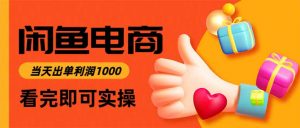 闲鱼高利润电商，当天上架当天出单，一单利润300-柯南聊项目