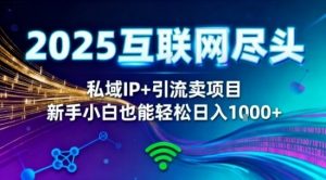 2025网创尽头王炸项目！私域IP+精准引流，新手小白在家躺賺日入1k，零经验也能上手【揭秘】-柯南聊项目