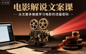 电影解说文案课，从文案多维度学习电影的流量密码-柯南聊项目