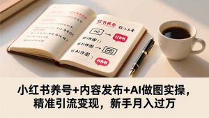 小红书养号+内容发布+AI做图实操，精准引流变现，新手月入过万-柯南聊项目