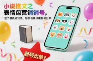 小说推文之表情包营销号，这个傻瓜式玩法，新手也能快速起号出单-柯南聊项目