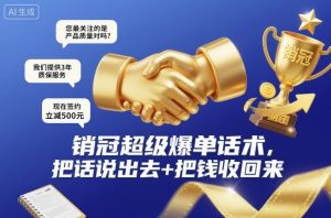 销冠超级爆单话术，把话说出去+把钱收回来-柯南聊项目