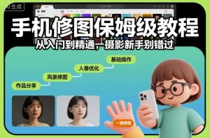 手机修图保姆级教程，从入门到精通，摄影新手别错过-柯南聊项目