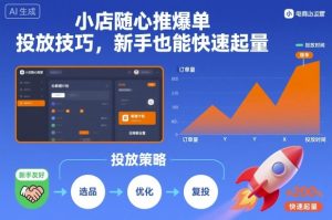 小店随心推爆单投放技巧，新手也能快速起量-柯南聊项目