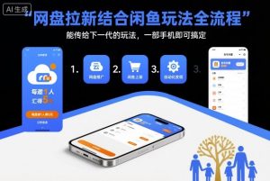 网盘拉新结合闲鱼玩法全流程，能传给下一代的玩法，一部手机即可搞定(附入口渠道以及实操教程)-柯南聊项目