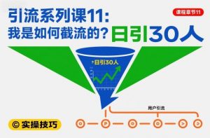 引流系列课11：我是如何截流的？日引30人【文档】-柯南聊项目