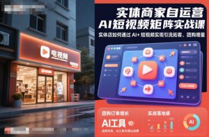 实体商家自运营AI短视频矩阵实战课，实体店如何通过AI+短视频实现引流拓客、团购增量-柯南聊项目