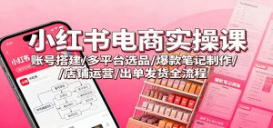 小红书电商实操课：账号搭建/多平台选品/爆款笔记制作/店铺运营/出单发货全流程-柯南聊项目