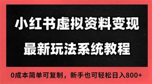 2025小红书虚拟资料最新开店运营教程，搜索流变现玩法，一人多店0成本…-柯南聊项目