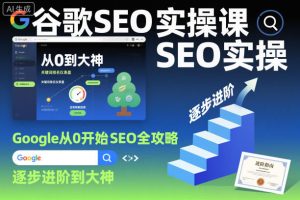 谷歌SEO实操课，Google从0开始SEO全攻略，逐步进阶到大神-柯南聊项目