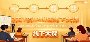 2天1夜IP私域线下大课:从定位到私域变现,拆解全链路落地方法论-柯南聊项目