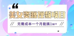 零门槛美女号无脑搬砖项目，无需成本一个月能搞1w+【附图片资源+软件】-柯南聊项目