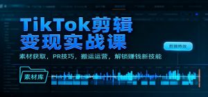 TikTok剪辑变现实战课：素材获取，PR技巧，搬运运营，解锁赚钱新技能-柯南聊项目