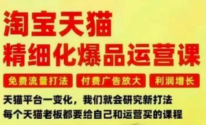 淘宝天猫精细化爆品运营课，免费流量打法-付费广告放大-利润增长-三大核心痛点，一次全部解决-柯南聊项目