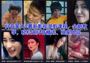 抖音某大V最新影视混剪课程，全新教学，轻松进抖音精选、独家内容-柯南聊项目