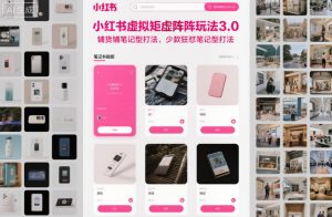 小红书虚拟矩阵玩法3.0，铺货铺笔记型打法，少款狂怼笔记型打法-柯南聊项目
