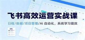 飞书高效运营实战课：日程/数据/项目管理/AI 自动化，系统学习提效-柯南聊项目