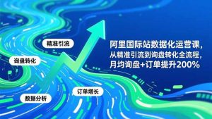 阿里国际站数据化运营课-11月，从精准引流到询盘转化全流程，月均询盘+订单提升200%-柯南聊项目