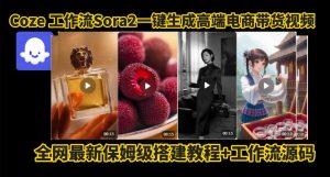 coze智能体sora2一键生成电商带货高端视频工作流保姆级拆解教程，无需剪辑，无需拍摄-柯南聊项目