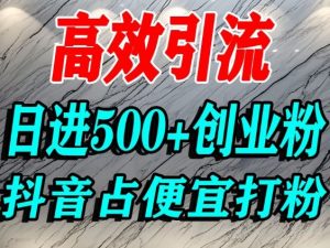 怎么打创业粉？抖音利用占便宜心理引流创业粉，单人日引500+精准流量-柯南聊项目