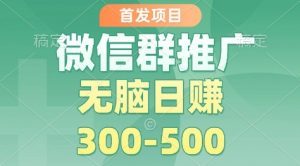 首发项目，微信群推广掘金，多号矩阵无脑日入3-5张【揭秘】-柯南聊项目