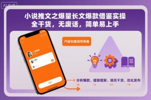 小说推文之爆量长文爆款借鉴实操，全干货，无废话，简单易上手-柯南聊项目