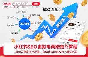 小红书SEO虚拟电商陪跑教程,实现seo搜索被动流量,自动成交的被动收入睡后项目-柯南聊项目