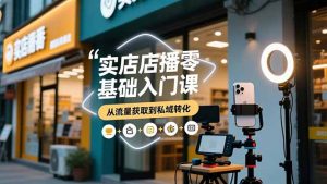 实体店播零基础入门课，实体店+短视频+直播+微信生态+私域社群，从流量获取到私域转化-柯南聊项目