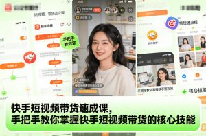 快手短视频带货速成课，手把手教你掌握快手短视频带货的核心技能-柯南聊项目