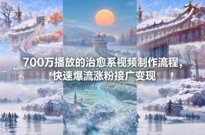 700万播放的治愈系视频制作流程，快速爆流涨粉接广变现-柯南聊项目